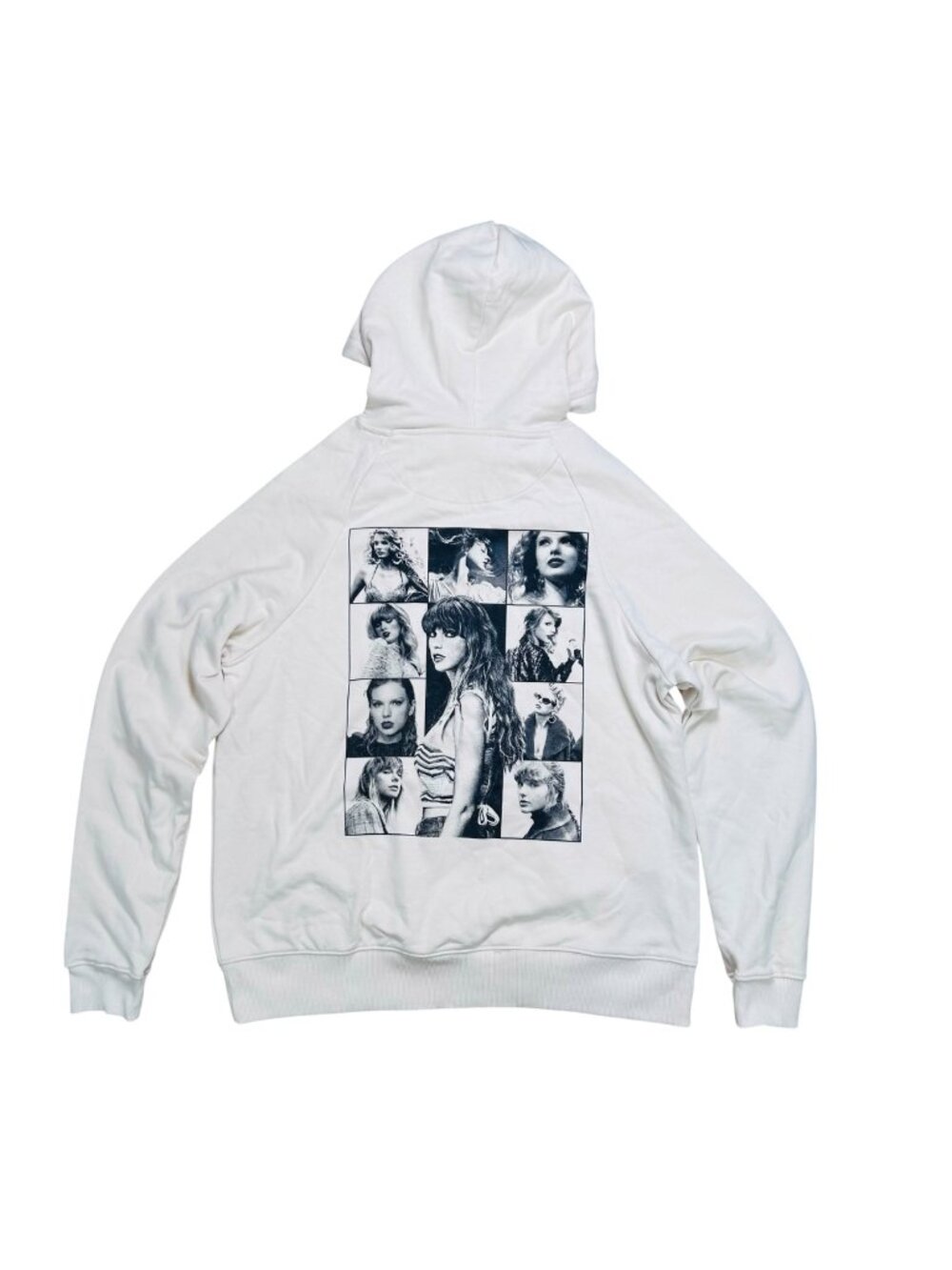 Taylor Swift The Eras Tour Hoodie XS Cream Graphic Collage Music